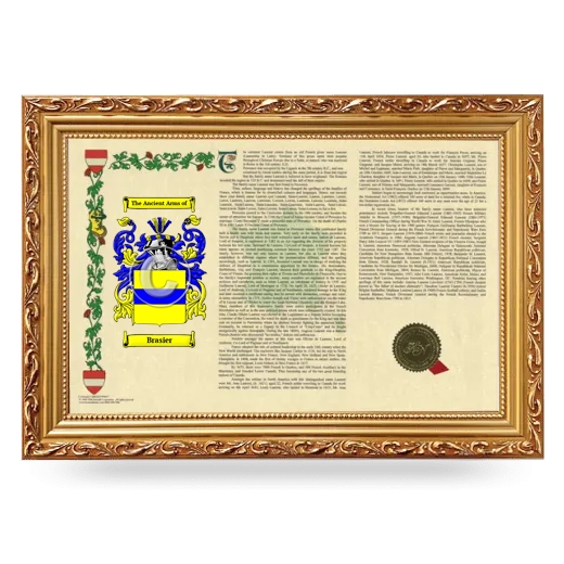 Brasier Armorial Landscape Framed - Gold