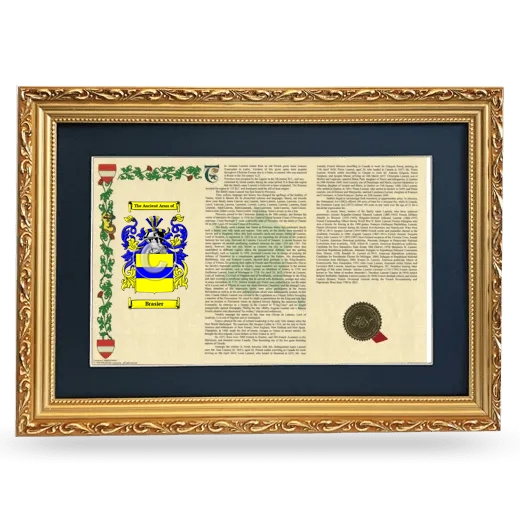 Brasier Deluxe Armorial Landscape Framed - Gold