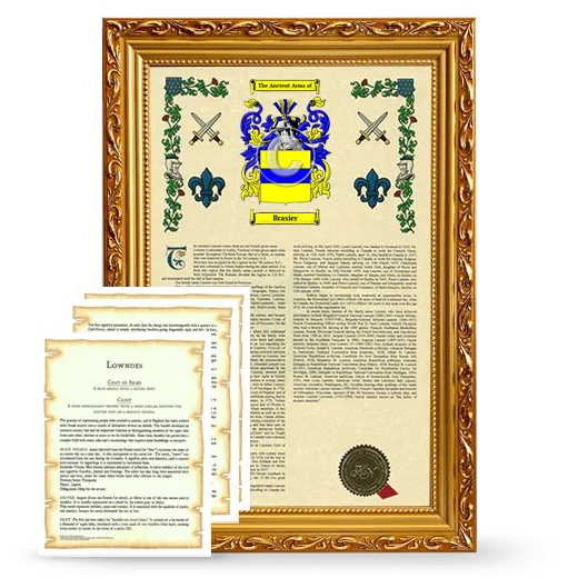 Brasier Framed Armorial History and Symbolism - Gold