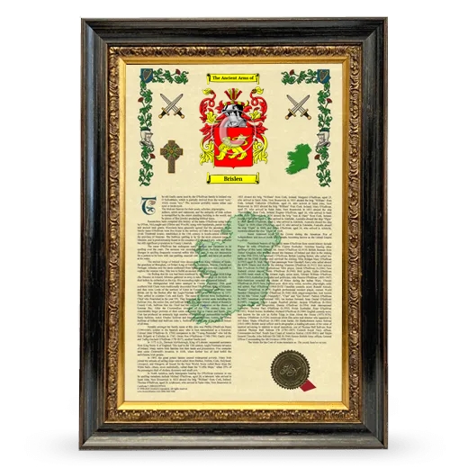 Brislen Armorial History Framed - Heirloom