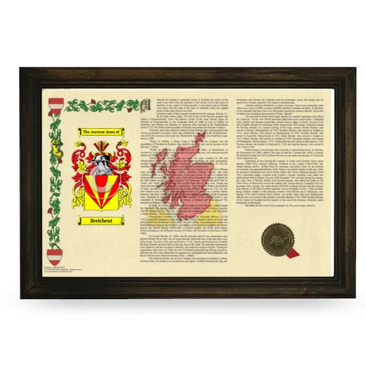 Breichent Armorial Landscape Framed - Brown