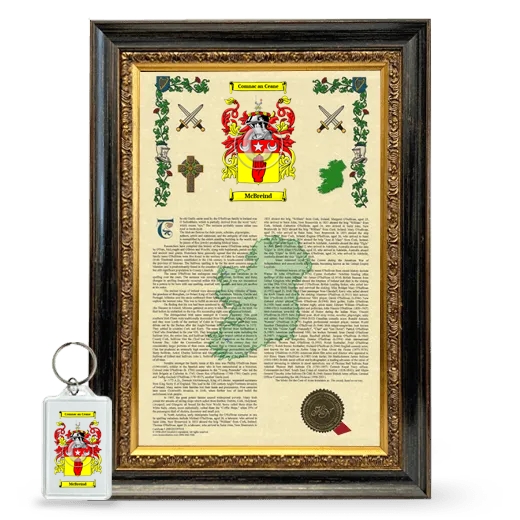 McBreind Framed Armorial History and Keychain - Heirloom