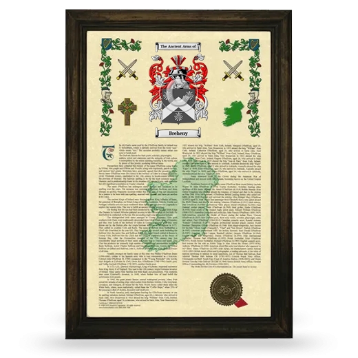 Breheny Armorial History Framed - Brown