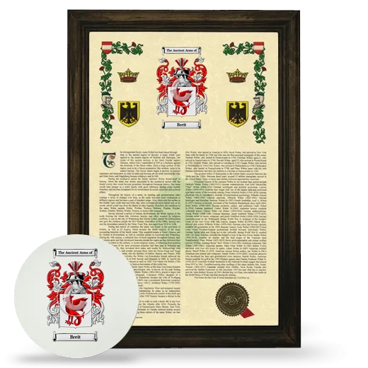 Breit Framed Armorial History and Mouse Pad - Brown