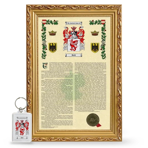 Breit Framed Armorial History and Keychain - Gold