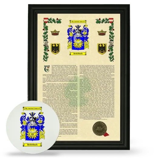 Breitebuch Framed Armorial History and Mouse Pad - Black