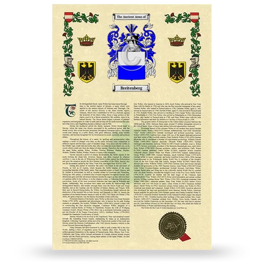 Breitenberg Armorial History with Coat of Arms