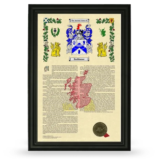 Brabbanar Armorial History Framed - Black