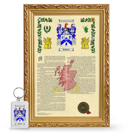 Brabenor Framed Armorial History and Keychain - Gold