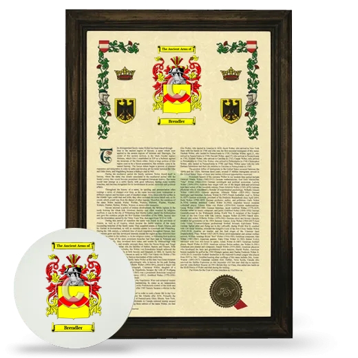 Brendler Framed Armorial History and Mouse Pad - Brown