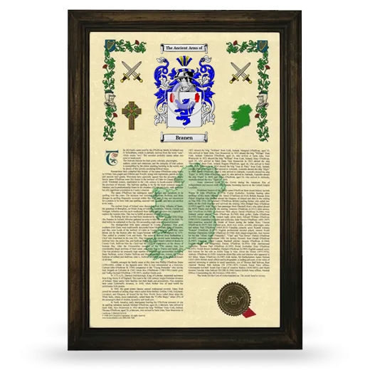 Branen Armorial History Framed - Brown