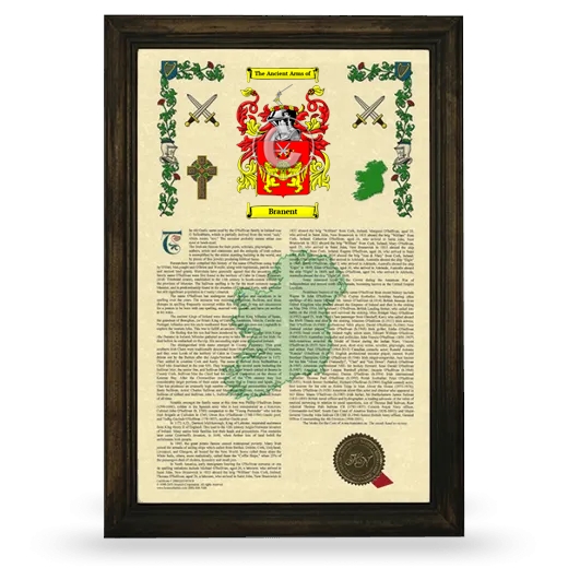 Branent Armorial History Framed - Brown