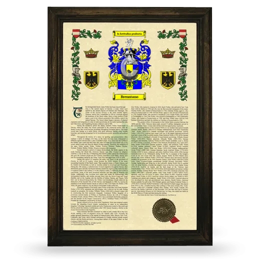 Brenntano Armorial History Framed - Brown