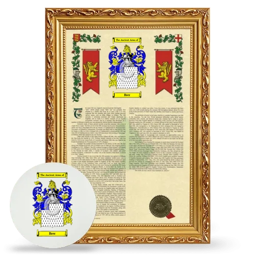 Brer Framed Armorial History and Mouse Pad - Gold