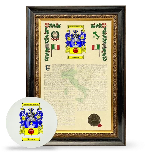 Bressan Framed Armorial History and Mouse Pad - Heirloom