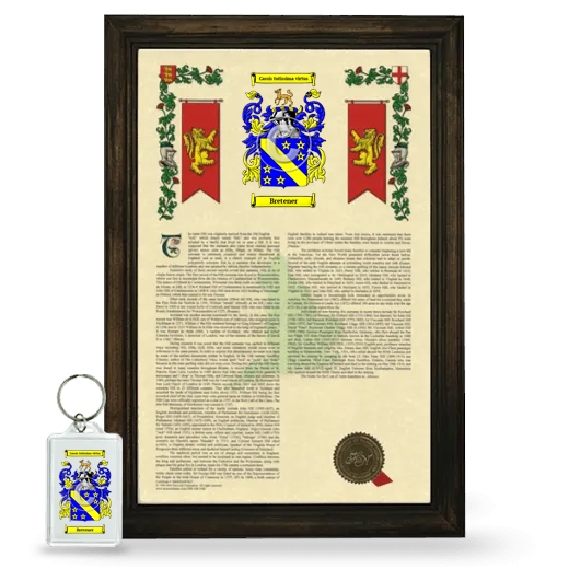 Bretener Framed Armorial History and Keychain - Brown