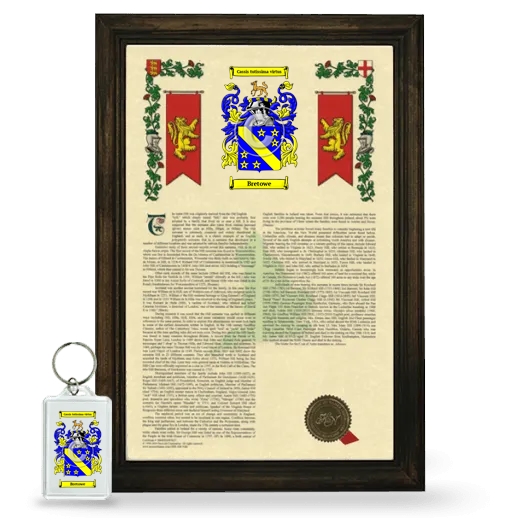 Bretowe Framed Armorial History and Keychain - Brown
