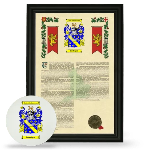 Brodeiynd Framed Armorial History and Mouse Pad - Black