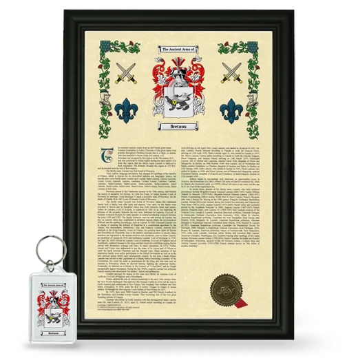 Bretaux Framed Armorial History and Keychain - Black