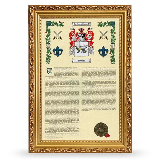 Breton Armorial History Framed - Gold