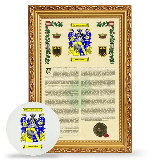 Bretsnider Framed Armorial History and Mouse Pad - Gold