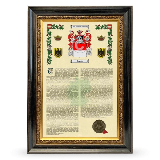 Braetz Armorial History Framed - Heirloom