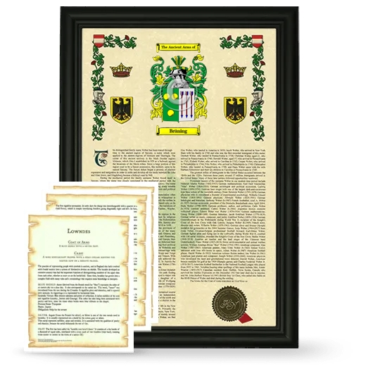 Brüning Framed Armorial History and Symbolism - Black