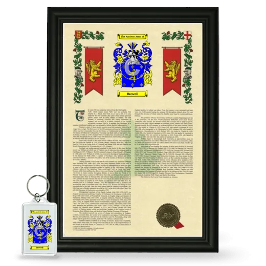 Brewell Framed Armorial History and Keychain - Black