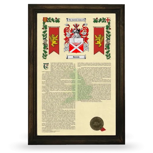 Brewis Armorial History Framed - Brown