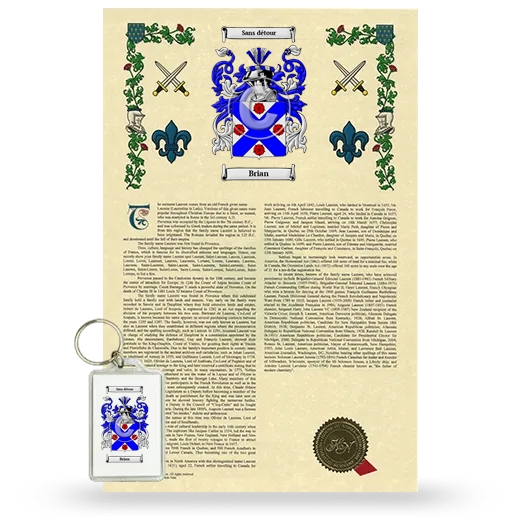 Brian Armorial History and Keychain Package