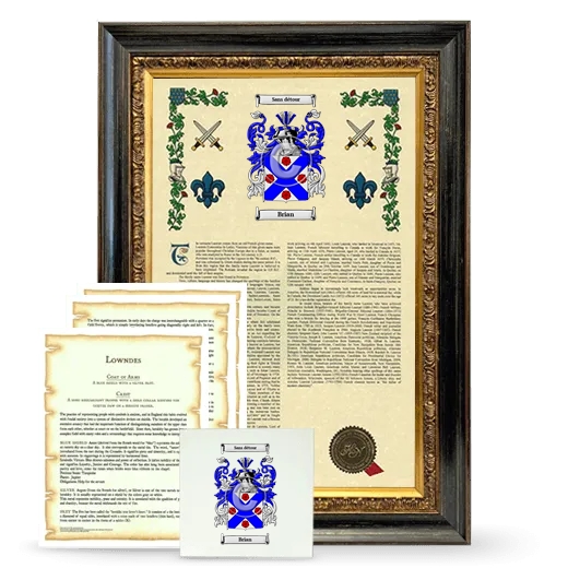 Brian Framed Armorial, Symbolism and Large Tile - Heirloom