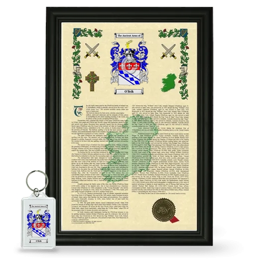 O'Brik Framed Armorial History and Keychain - Black