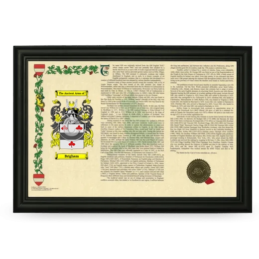 Brigham Armorial Landscape Framed - Black