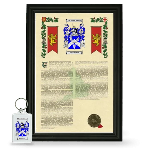 Brittemane Framed Armorial History and Keychain - Black