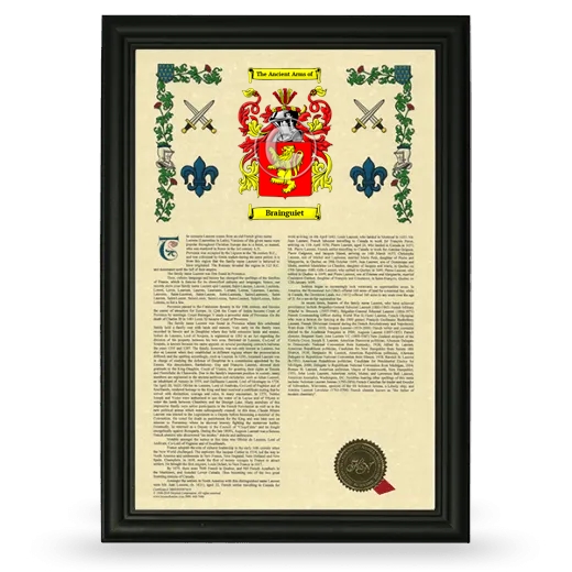 Brainguiet Armorial History Framed - Black