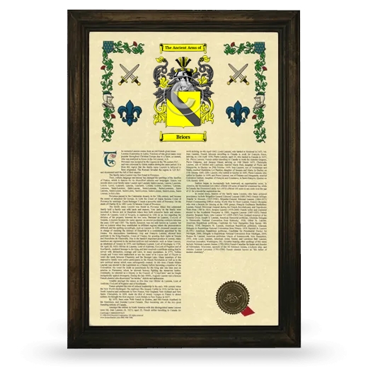 Briors Armorial History Framed - Brown