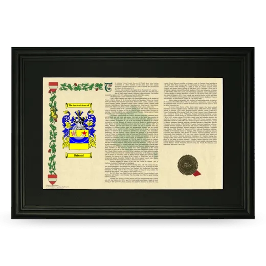 Brisard Deluxe Armorial Landscape Framed- Black