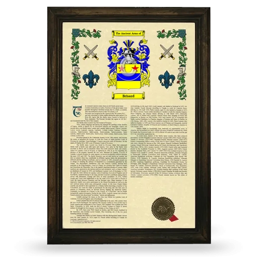 Brisard Armorial History Framed - Brown