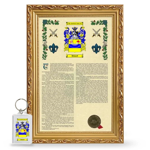 Brizard Framed Armorial History and Keychain - Gold