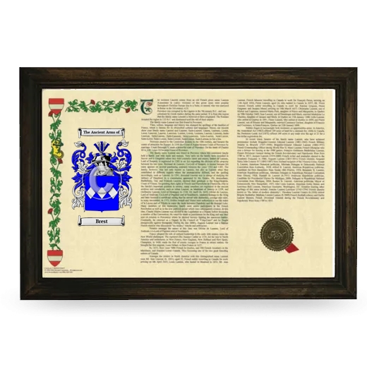 Brest Armorial Landscape Framed - Brown