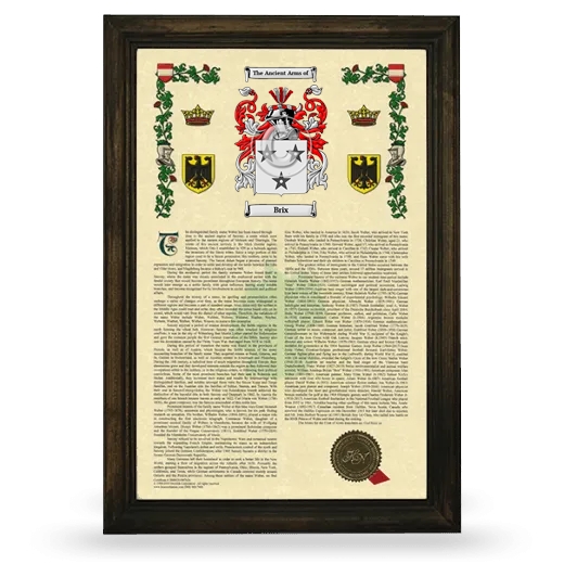 Brix Armorial History Framed - Brown