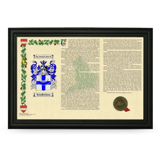 Broadbotham Armorial Landscape Framed - Black