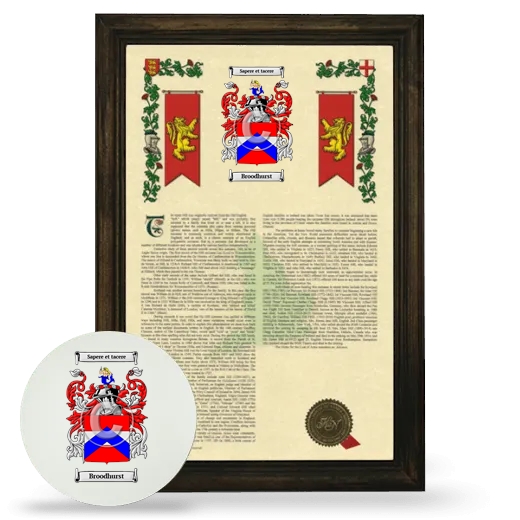 Broodhurst Framed Armorial History and Mouse Pad - Brown
