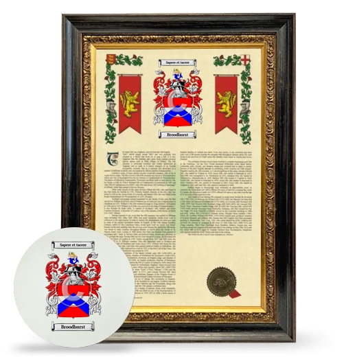 Broodhurst Framed Armorial History and Mouse Pad - Heirloom