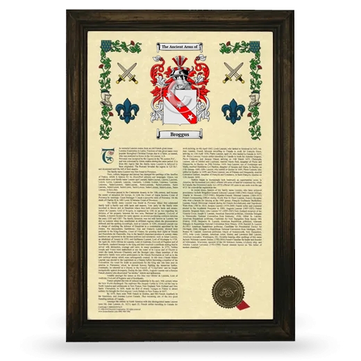 Broggus Armorial History Framed - Brown