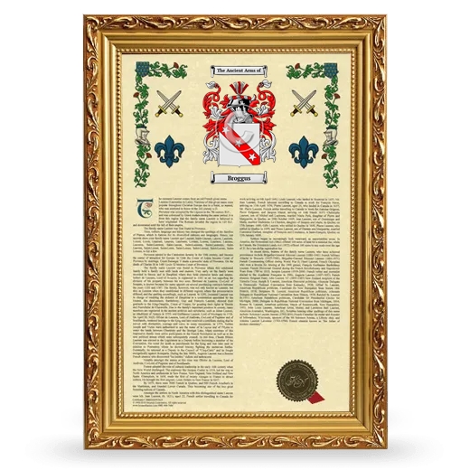 Broggus Armorial History Framed - Gold