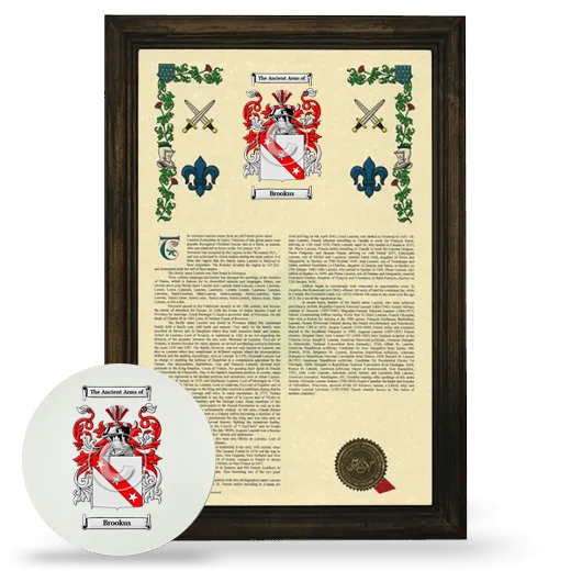 Brookus Framed Armorial History and Mouse Pad - Brown