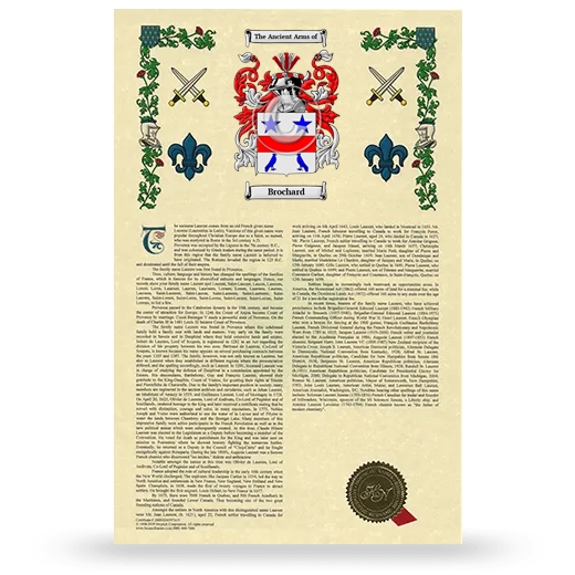 Brochard Armorial History with Coat of Arms