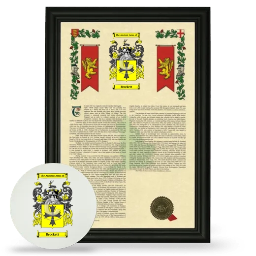 Brockett Framed Armorial History and Mouse Pad - Black