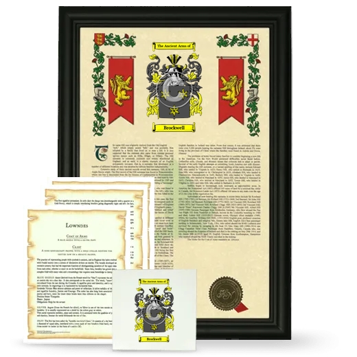 Brockwell Framed Armorial, Symbolism and Large Tile - Black